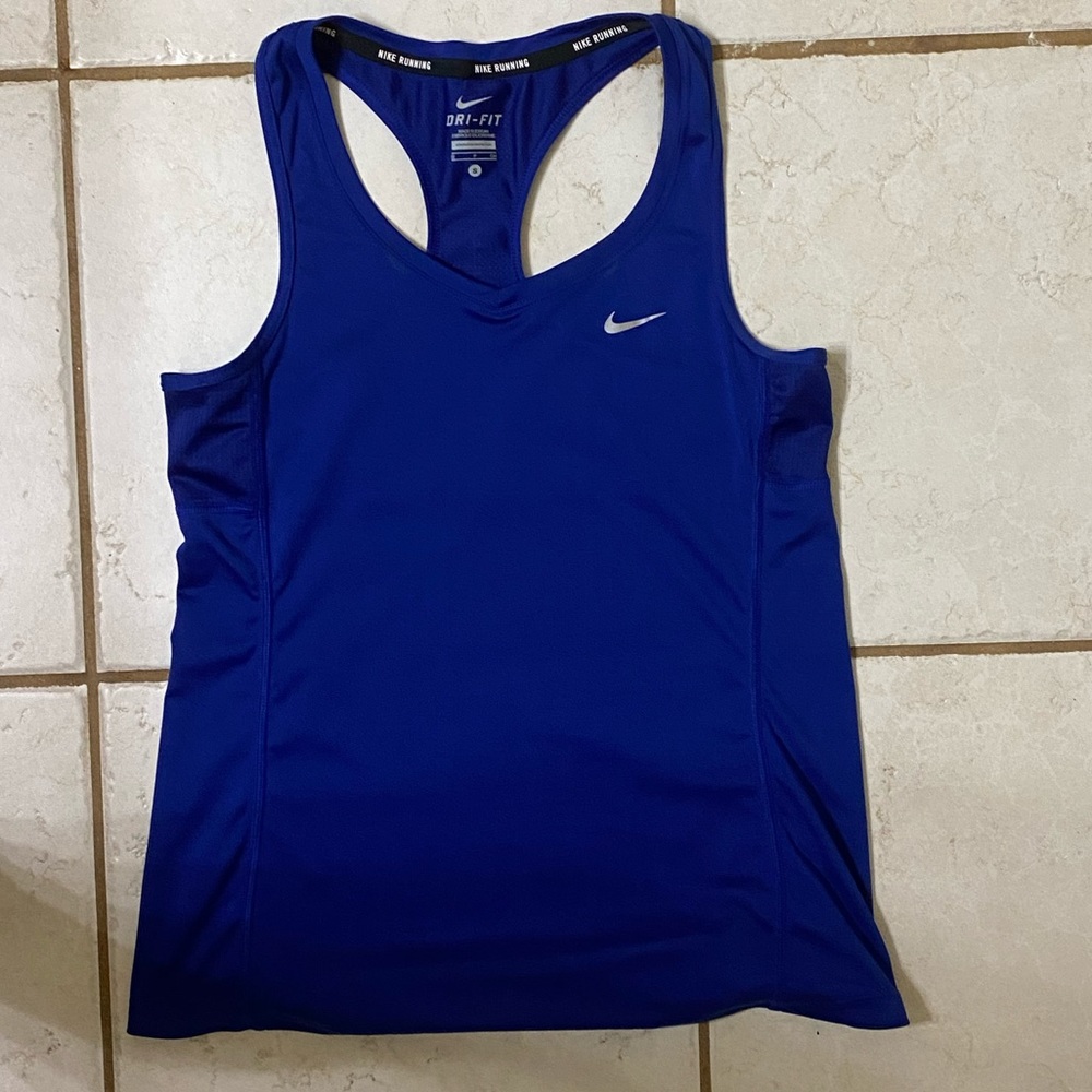 dark blue dri-fit nike running tank top